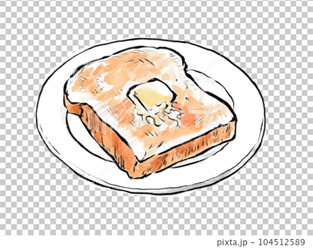 Butter toast with melted butter for breakfast - Stock Illustration