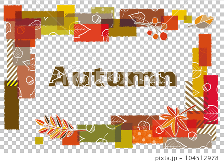 秋の紅葉 パターン柄のフレーム 背景素材 秋の紅葉 パターン柄のフレーム 背景素材 104512978