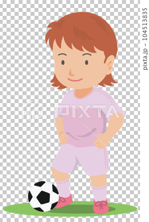 A soccer player who puts her hand on her waist Female A soccer player who puts her hand on her waist Female 104513835
