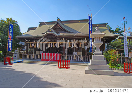 北九州市小倉北区にある八坂神社拝殿と恵方 北九州市小倉北区にある八坂神社拝殿と恵方 104514474