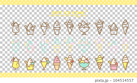 Dessert icon set using soft cream 104514557