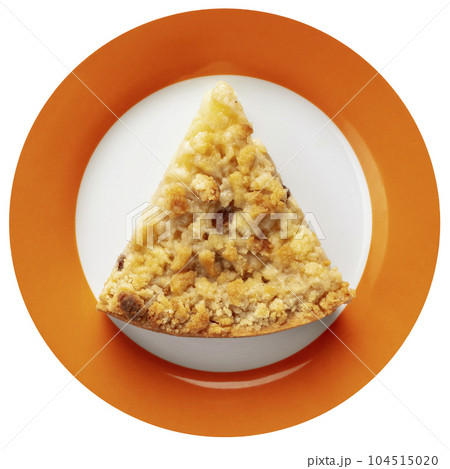 piece of grated pie on plate 104515020