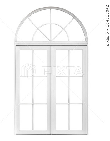 Real vintage house window frame isolated on white background Real vintage house window frame isolated on white background 104515042