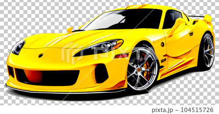 cartoon yellow sports car cartoon yellow sports car 104515726