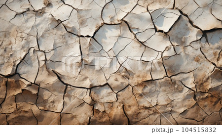 Cracked dry land without water, Texture of dry cracked earth close up, land without water, desert. 104515832