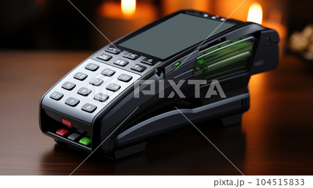 Debit and credit card reader machine, Credit card payment with EDC machine or credit card terminal. 104515833