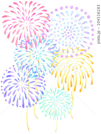 打ち上げ花火_縦長_背景透過のイラスト素材 [104516283] - PIXTA