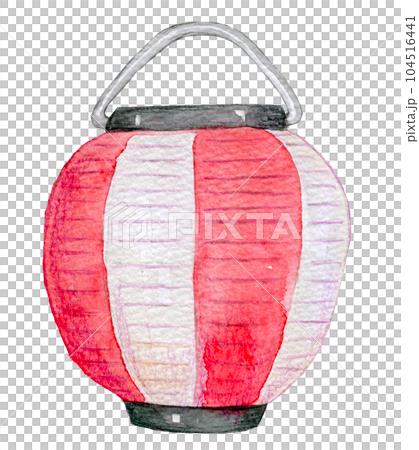 Watercolor illustration Japanese lantern 104516441