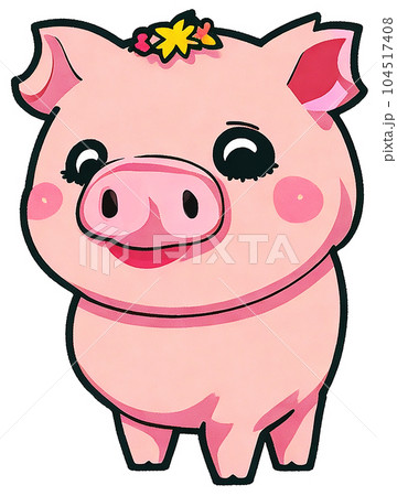 cartoon cute pink fat pig cartoon cute pink fat pig 104517408