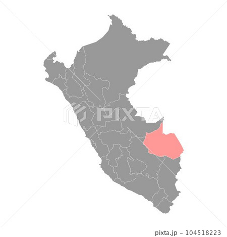 Madre de Dios map, region in Peru. Vector Illustration. Madre de Dios map, region in Peru. Vector Illustration. 104518223