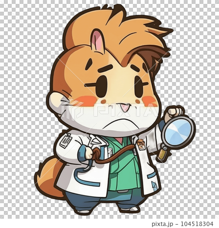 cartoon doctor hamster 104518304