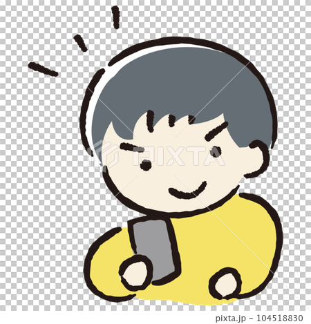 喜歡看智能手機的人的插圖 104518830