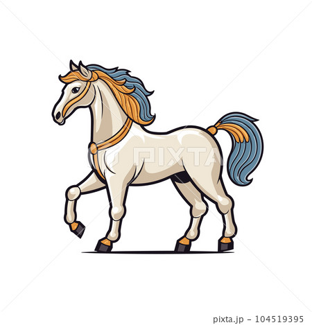 Horse hand-drawn illustration. Horse. Vectorのイラスト素材