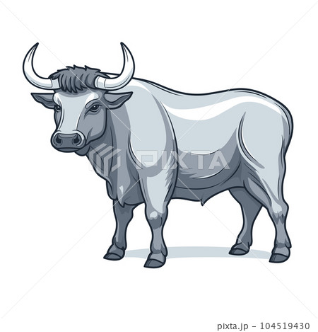 Bull hand-drawn illustration. Bull. Vector doodle style cartoon illustration Bull hand-drawn illustration. Bull. Vector doodle style cartoon illustration 104519430