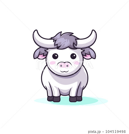 Ox hand-drawn illustration. Ox. Vector doodle style cartoon illustration 104519498