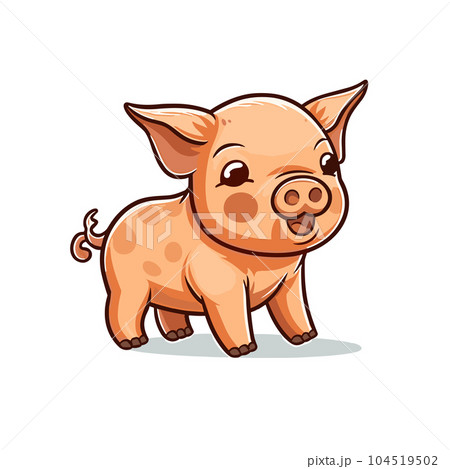 Pig hand-drawn illustration. Pig. Vector doodle style cartoon illustration Pig hand-drawn illustration. Pig. Vector doodle style cartoon illustration 104519502