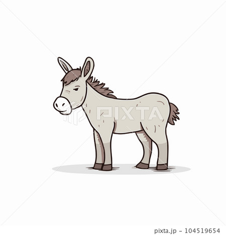 Donkey hand-drawn illustration. Donkey. Vector doodle style cartoon illustration Donkey hand-drawn illustration. Donkey. Vector doodle style cartoon illustration 104519654