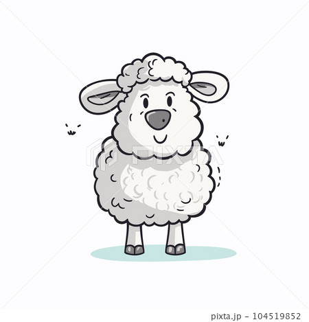 Ewe hand-drawn illustration. Ewe. Vector doodle style cartoon illustration Ewe hand-drawn illustration. Ewe. Vector doodle style cartoon illustration 104519852