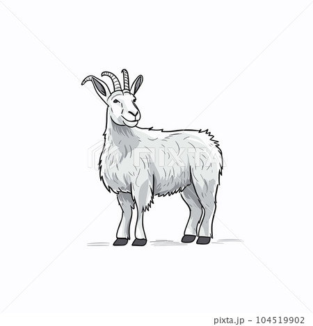 Goat hand-drawn illustration. Goat. Vector doodle style cartoon illustration 104519902