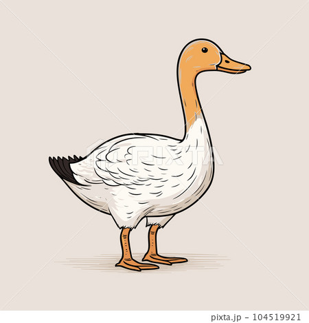Goose hand-drawn illustration. Goose. Vector doodle style cartoon illustration Goose hand-drawn illustration. Goose. Vector doodle style cartoon illustration 104519921