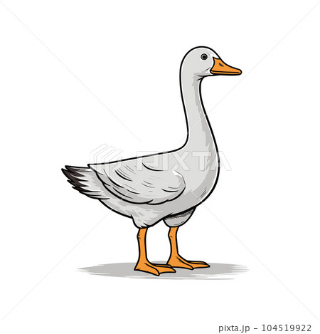 Goose hand-drawn illustration. Goose. Vector doodle style cartoon illustration 104519922