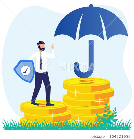 Illustration vector graphic cartoon character of insurance 104521950