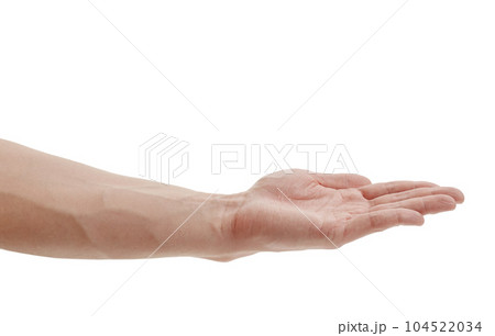 Man hand to hold something isolated on white background Man hand to hold something isolated on white background 104522034