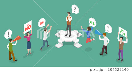 3D Isometric Flat Vector Conceptual Illustration of Persuasion 104523140