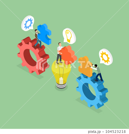 3D Isometric Flat Vector Conceptual Illustration of Intermediary 104523218