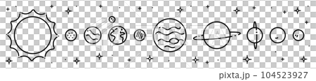 太陽系行星線描圖圖標 太陽系行星線描圖圖標 104523927