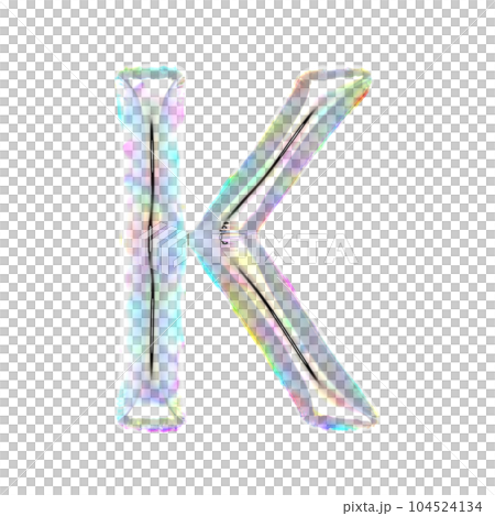 大寫 K。肥皂泡顏色的氣球人物 大寫 K。肥皂泡顏色的氣球人物 104524134