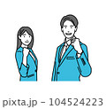 男女人物アイコンガッツポーズイラスト 104524223