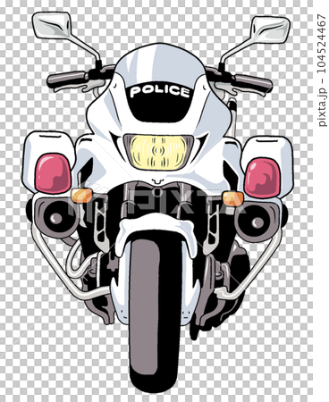 警用摩托車的插圖[警察，摩托車，交通，巡邏，鎮壓，前面，摩托車，摩托車，追擊] 104524467