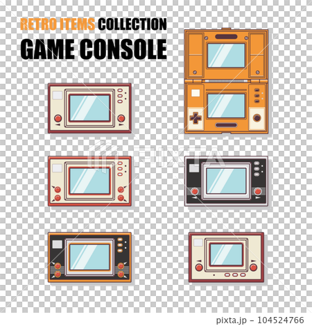 Vector illustration of various retro game machines 104524766