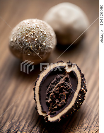 Cozy restaurant with realistic truffle detailing lighting. 104526090