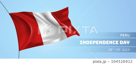 Peru happy independence day greeting card, banner vector illustration 104526912