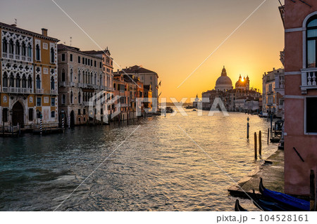 The Grand Canal in Venice with the Santa Maria della Salute basilica 104528161