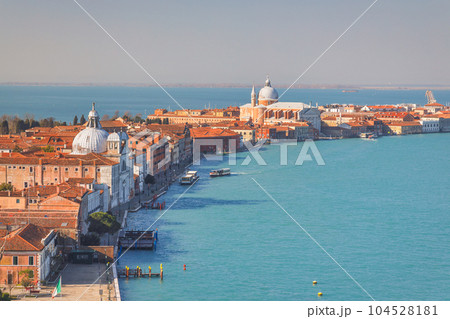 Giudecca canal in Venice lagoon. Giudecca canal in Venice lagoon. 104528181