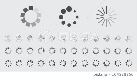 Circular Loading Buffering Icons Vector Set 104528256