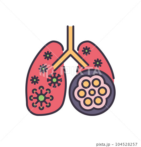 Pneumonia related vector icon 104528257