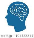 Human brain medical vector icon on white background. Human brain symbol. black and white Icon brain. 104528845