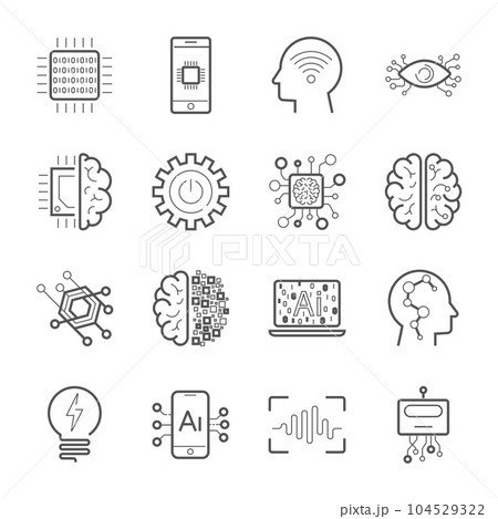 Internet of Things IOT , Artificial Intelligence AI , Innovative Smart Cyber Security Digital Information Technologies IT Vector Icon Set. Industry 4.0 Internet of Things IOT , Artificial Intelligence AI , Innovative Smart Cyber Security Digital Information Technologies IT Vector Icon Set. Industry 4.0 104529322