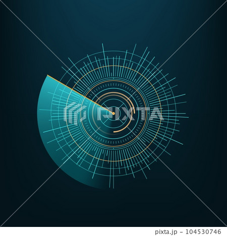 Round circle futuristic chart, HUD round circle for futuristic chart and digital technology interface, vector game UI. Round circle of radar scan display or data graphic in HUD hologram diagram Round circle futuristic chart, HUD round circle for futuristic chart and digital technology interface, vector game UI. Round circle of radar scan display or data graphic in HUD hologram diagram 104530746
