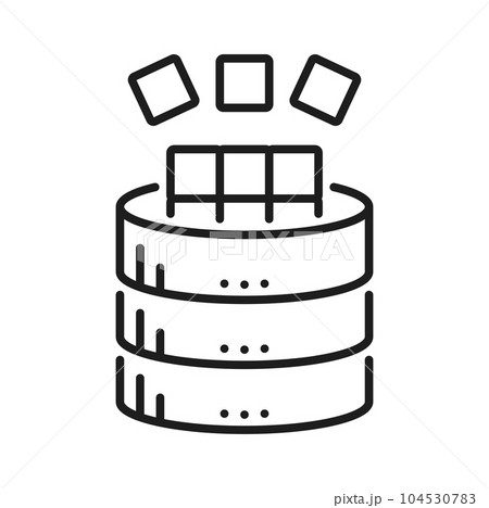 Database storage service, network server line icon. Cloud computing or web storage center, networking service, datacenter thin line vector pictogram. Hosting server service outline symbol or sign Database storage service, network server line icon. Cloud computing or web storage center, networking service, datacenter thin line vector pictogram. Hosting server service outline symbol or sign 104530783
