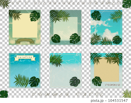 Frame material [Palm, Monstera, Sea] Message card (・∀・) 104531547