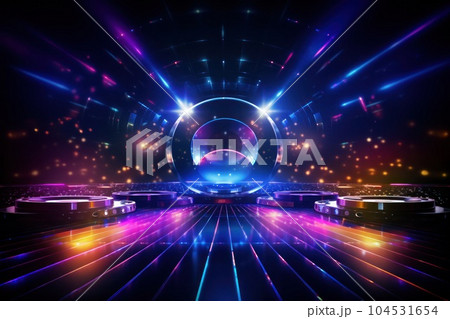 Night club neon background. Illustration AI Generative Night club neon background. Illustration AI Generative 104531654