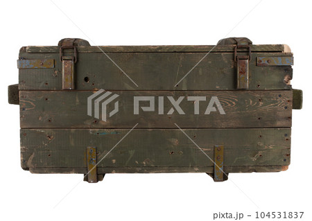 Army ammunition wooden crate. Army ammunition wooden crate. 104531837