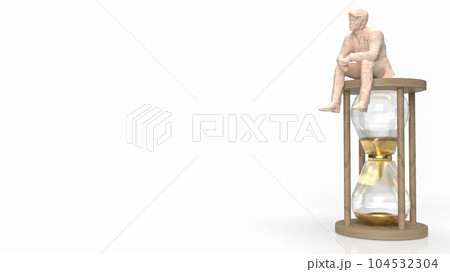 The man and sand clock for business concept 3d rendering The man and sand clock for business concept 3d rendering 104532304