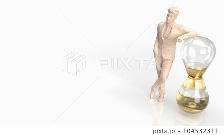 The man and sand clock for business concept 3d rendering The man and sand clock for business concept 3d rendering 104532311