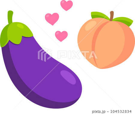 Eggplant and peach emoji 104532834